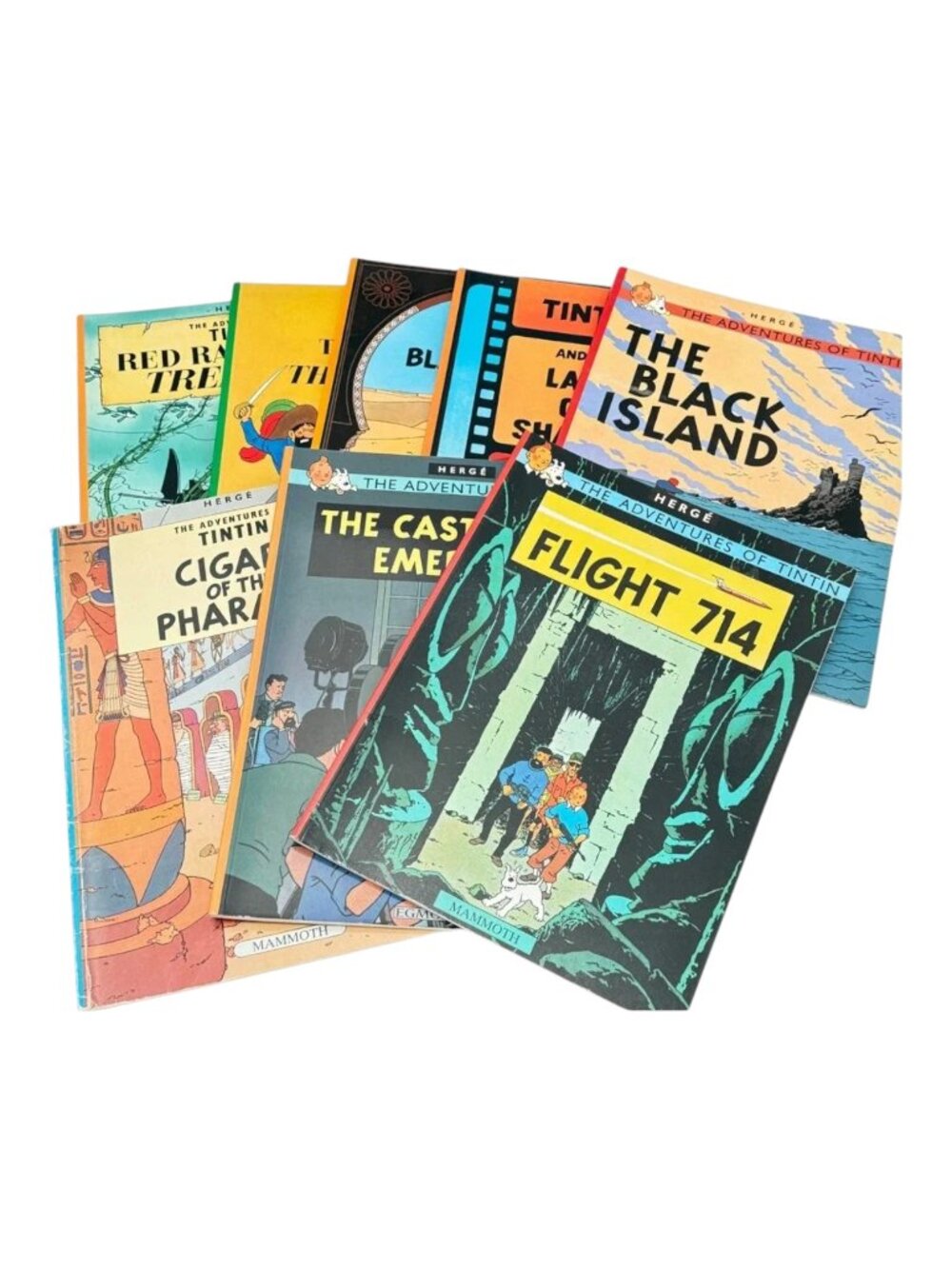 Hergé The Adventures of Tintin Lot 8 Graphic Novel Comic PB Books English‎